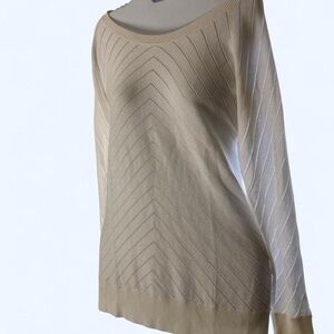 Banana Republic Cream Detailed Scoop Neck Sweater S